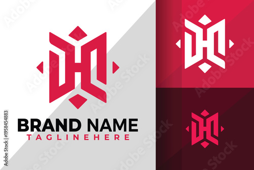 Letter H Unique Logo Logos Design Element Stock Vector Illustration