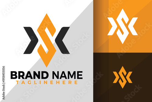 Letter Xs or Sx Star Logo Logos Design Element Stock Vector Illustration