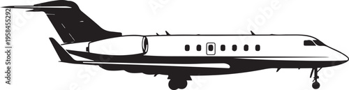 Vector private jet airplane illustration