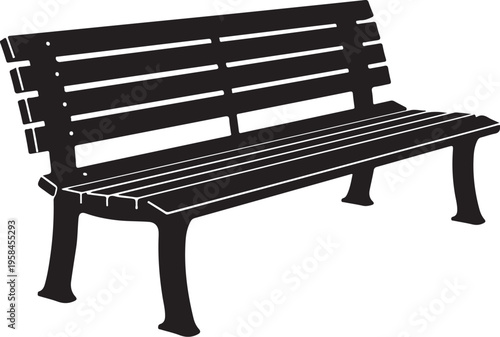 Vector black park bench icon