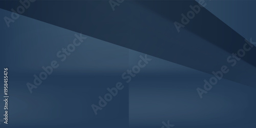 Blue Background Empty Room Studio with shelf. Dark Navy Gallery room with copy space, Abstract minimal design use for backdrop shooting for products presentation on Summer holiday promotion or Sales