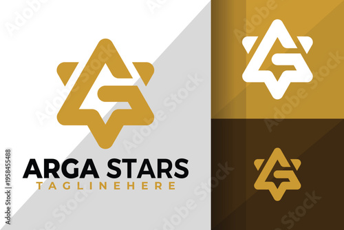 Letter Ag or Ga Star Logo Logos Design Element Stock Vector Illustration