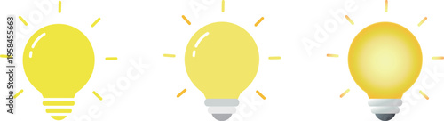 色んなパターンの電球のイラスト素材セット