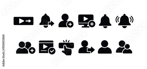 Collection of social media and user interface icons for digital engagement and communication