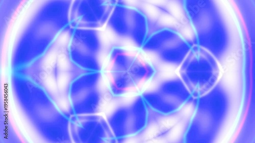 Bright abstract neon green light pattern with geometric shapes