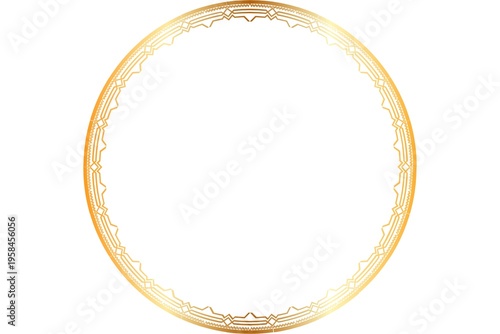 Golden ornate circle frame, luxury border design, elegant gold filigree, decorative element