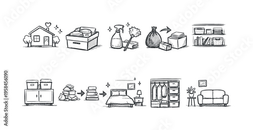 Visual guide to decluttering and organizing your home step-by-step