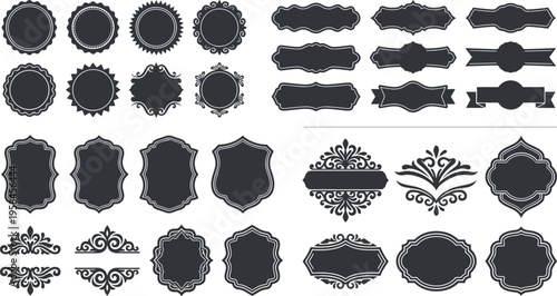 Mega Collection of Vintage Decorative Frames Retro Labels Ornate Borders and Flourish Elements for Premium Branding Product Packaging and Wedding Stationery