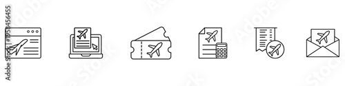 Airline ticket icon vector set. Flight ticket Illustration sign collection. Boarding pass symbol or logo.