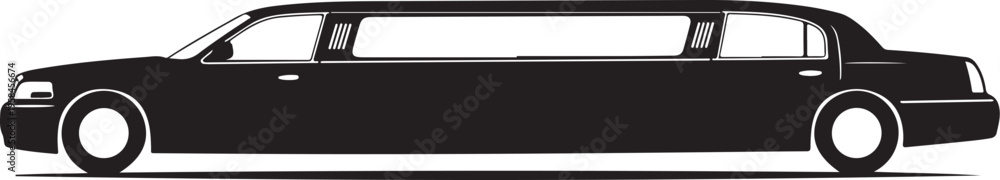 Obraz premium Black limousine, luxury car, limo icon, vehicle silhouette, transportation