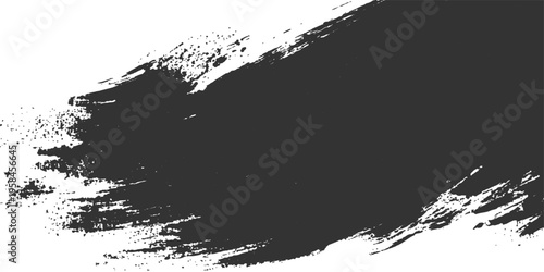 Abstract grunge black ink splat background with textured messy design