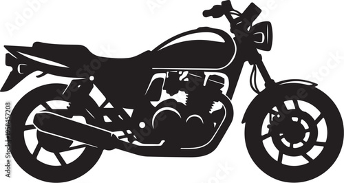 Black silhouette motorcycle vector illustration