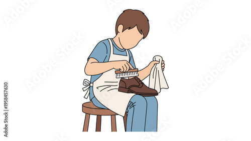 Artisan Crafts a Shoe: An artisan meticulously polishes a leather shoe, representing the art of craftsmanship and attention to detail. 