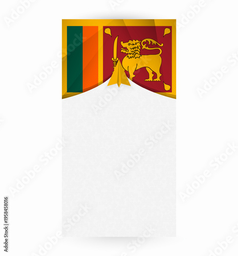 Travel to Sri Lanka, Stylish Travel Banner with Flag and Paper Airplane.