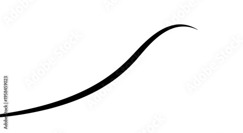 Black wavy line on white background simple graphic element smooth curve