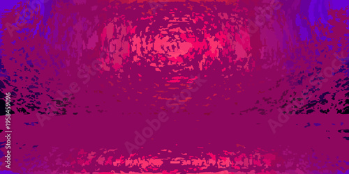 Abstract expressionist painting with vibrant pink purple and blue hues