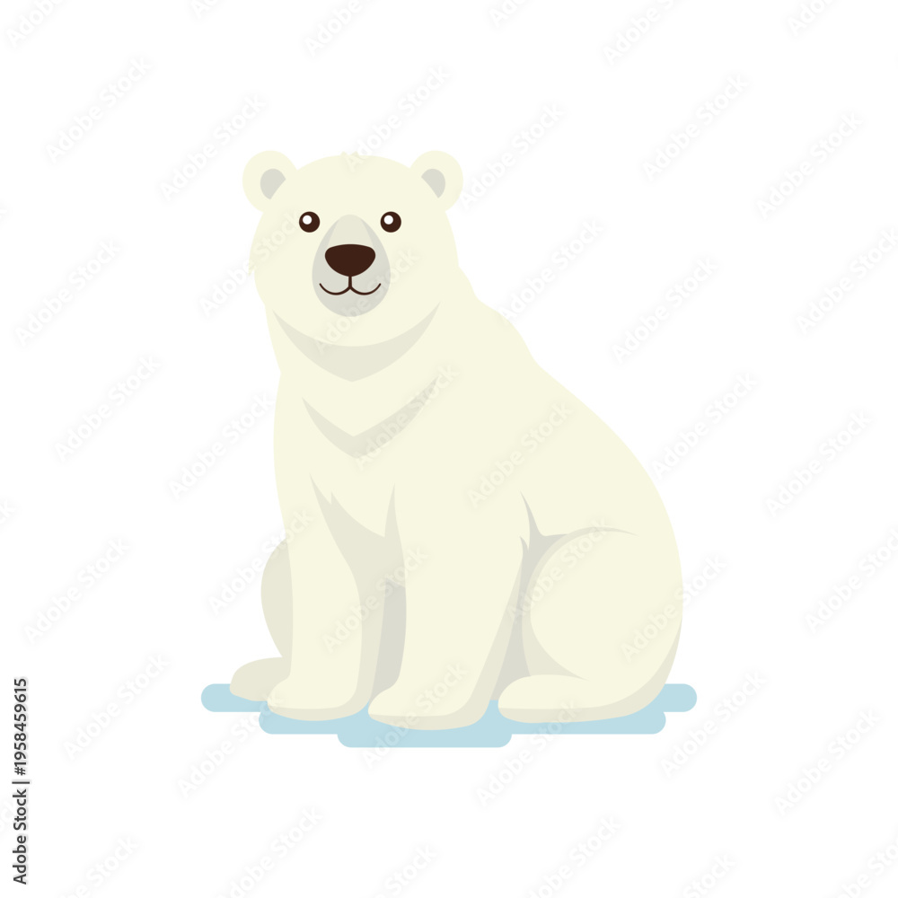 Fototapeta premium Vector illustration polar bear in trendy flat style. Isolated on white.