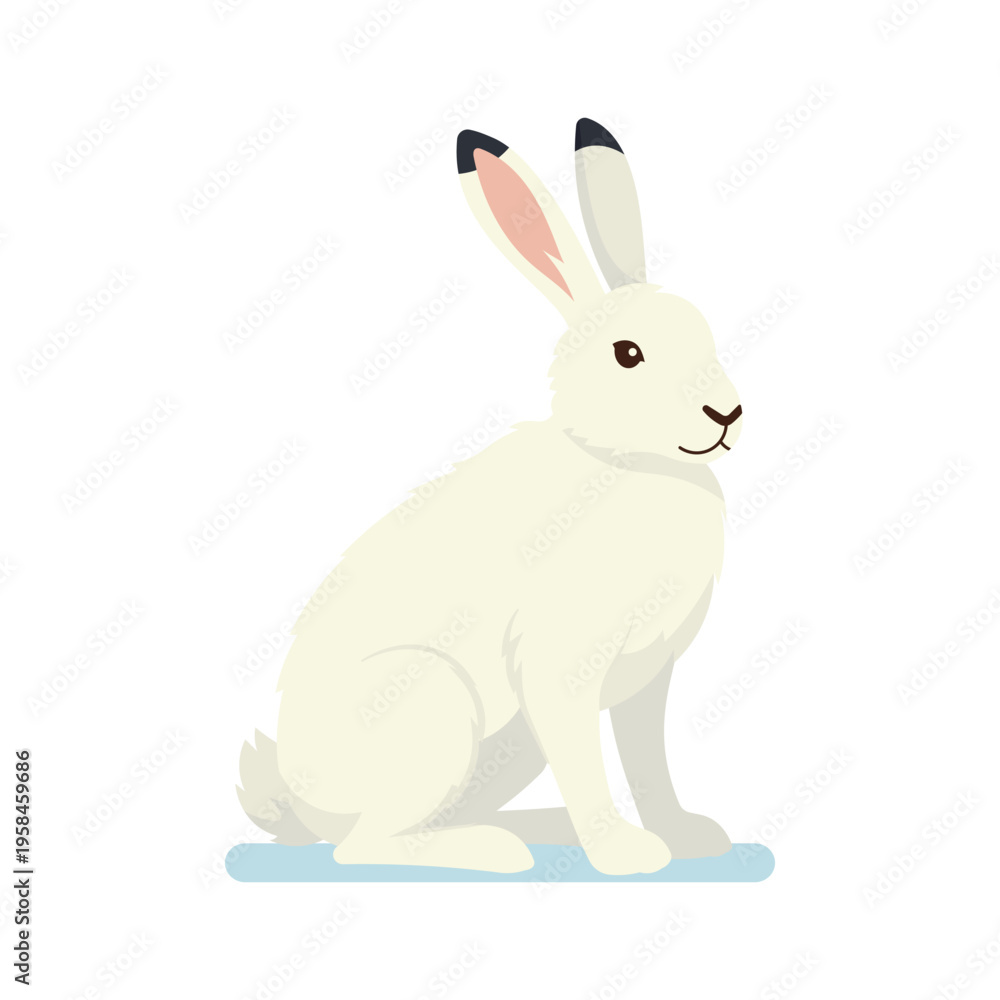 Fototapeta premium Vector illustration arctic hare whale in trendy flat style. Isolated on white.
