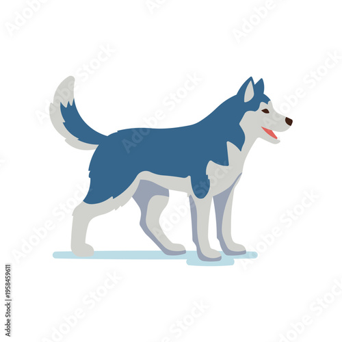 Vector illustration  dog in trendy flat style. Isolated on white.