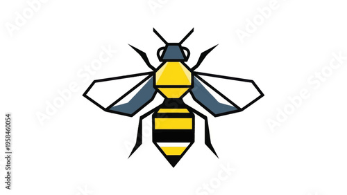 Yellow and Black Bee Illustration.