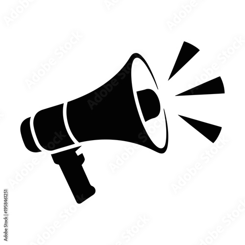 Vector icon of a megaphone amplifying sound