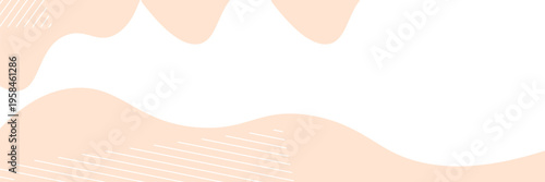 Minimalist banner background orange wave shape.soft color.simple design.vector