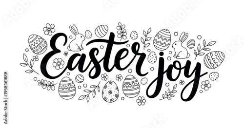 Christian Easter typography, inspirational religious lettering decorative vintage style