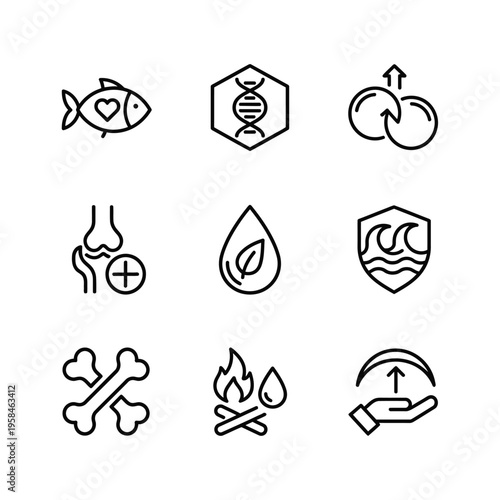 Set of Health and Wellness Icons.