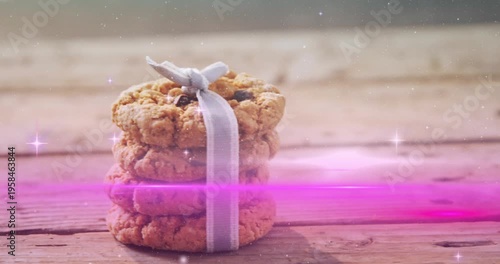 Animation of coronavirus cells over woman in classroom