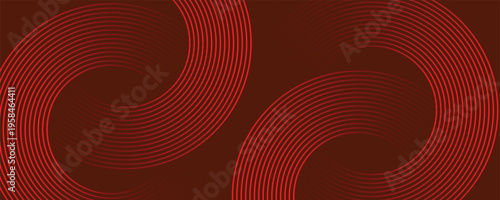 Modern medical or health care Abstract red glowing geometric lines on red background. Modern red circle lines pattern. Futuristic technology concept.
