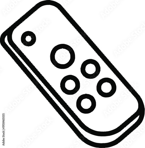 Remote control icon vector, universal controller for electronic devices, tv accessory, media playback navigator
