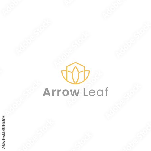 Arrow Leaf Logo Design Symbol.