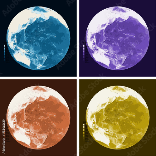 Pacific Globe Bathymetric Ocean Depth Globe - Orthographic Projection - Scalable Multi-Color Seafloor Relief Topography with Depth Legend Showing Continental Shelves Mid-Ocean Ridges and Abyssal