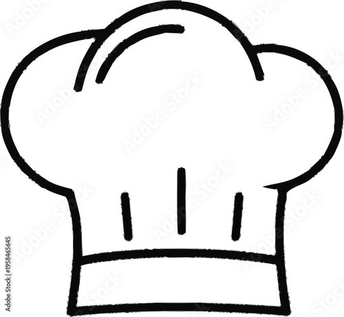 Chef hat doodle icon hand drawn vector illustration kitchenware cooking symbol restaurant uniform accessory