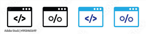 Web Development Coding and Programming Interface Icon Set