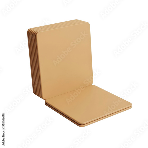 Stack of blank square coasters