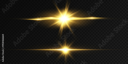 Realistic Sun Light Rays Effect on Transparent Background