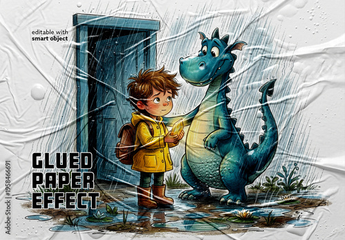 Glued Paper Photo Effect