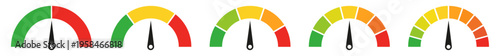 Colorful gauge indicator icons showing level, speed, and performance measurement symbols.