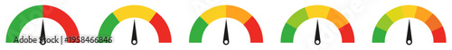 Colorful gauge indicator icons showing level, speed, and performance measurement symbols.