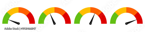 Colorful gauge indicator icons showing level, speed, and performance measurement symbols.