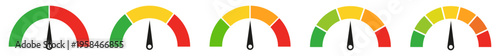 Colorful gauge indicator icons showing level, speed, and performance measurement symbols.