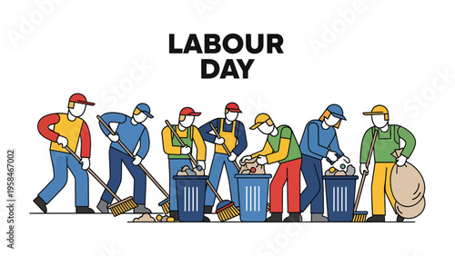 Labour Day Clean Up: A community of dedicated individuals unites on Labour Day to tidy up a local area, showcasing collective effort and a commitment to civic duty.