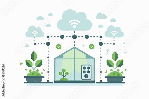Smart greenhouse with connected devices and automated environmental controls