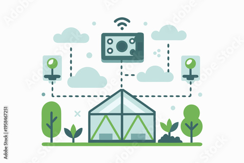 Smart home system controlling greenhouse environment with wireless connectivity