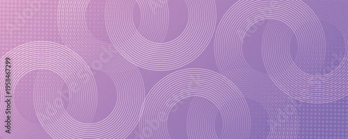 Abstract circle lines on pink and purple background with pattern. Geometric stripe line art design for poster, brochure, cover, website, header, web banner, presentation