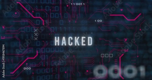 Animation of blue binary code changing on transparent background