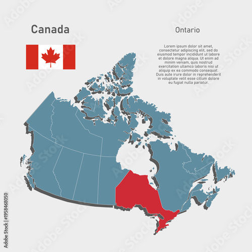 Vector map of Canada - Ontario Province