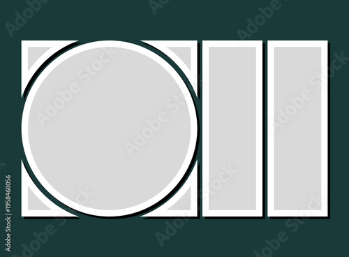 Template collage of three frames, images, photo