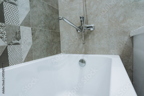 Obraz na plátne Modern Corner Bathtub With Accents